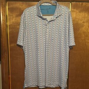Johnnie-o Men's Blue Patterned Shirt